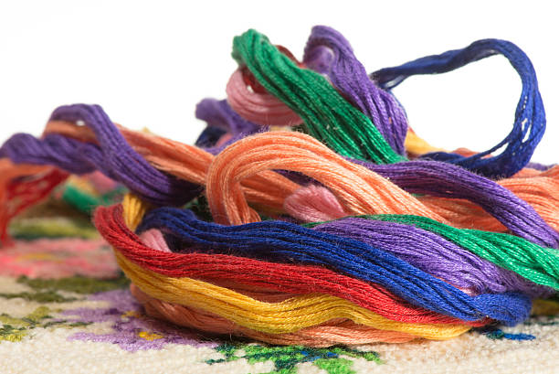 istock skeins of colored threads for embroidery - muline 469548511