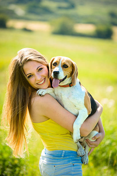 istock Young woman with her dog 469548621