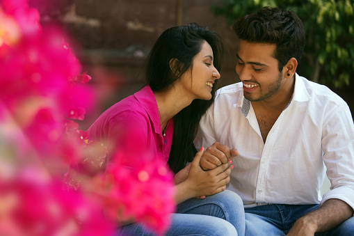 intimate  moments of a young indian couple