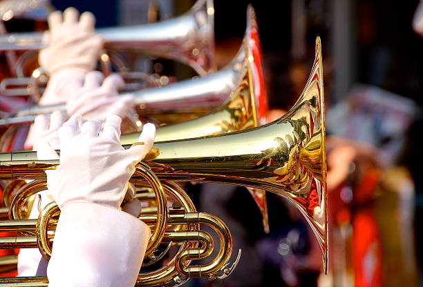 banda de fanfarra/marcial - parade band - fotografias e filmes do acervo