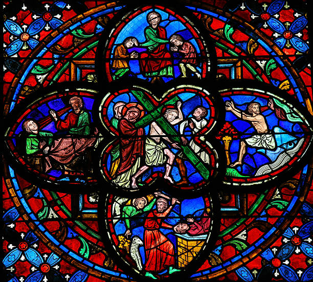 istock Stained glass window in Tours 469550288