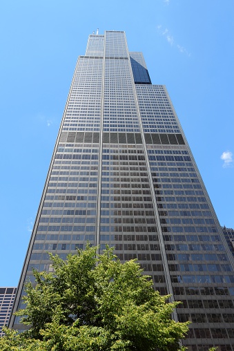 Chicago, United States - June 28, 2013: Willis Tower (formerly Sears Tower) in Chicago. It is 442m tall and as of 2013 is the 2nd tallest building in the USA.