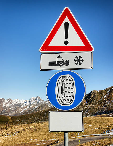warning sign for winter tire
