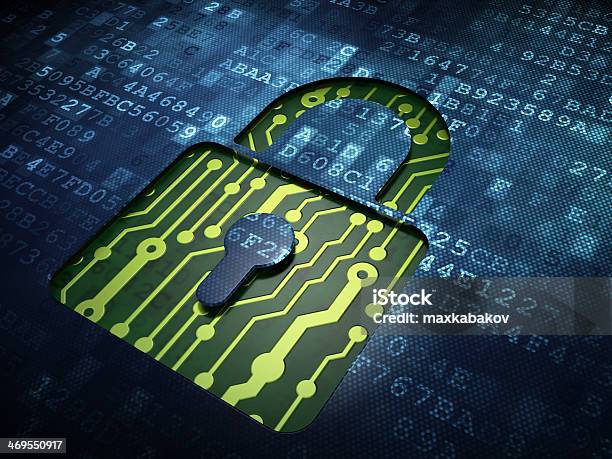 Privacy Concept Closed Padlock On Digital Screen Background Stock Photo -  Download Image Now - iStock