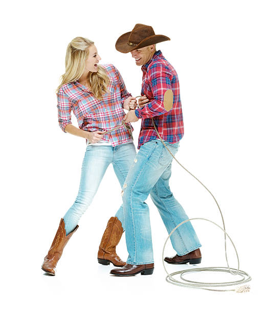 istock Couple playing around with a lasso 469551580