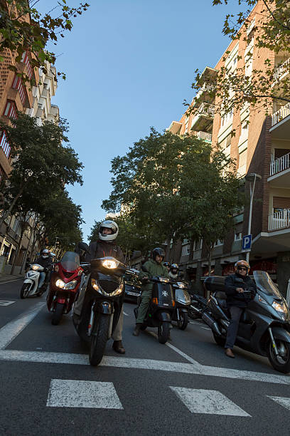 Barcelona's motorbike lovers stock photo