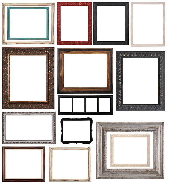 istock set wooden picture frame with cut out canvas 469551930