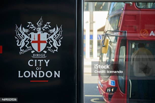 City Of London Bus Stop Sign Stock Photo - Download Image Now - 2015, British Culture, Bus