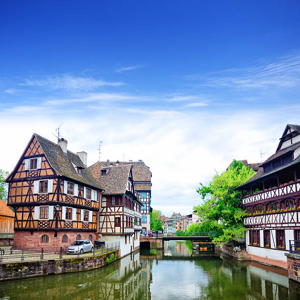 Strasbourg Colorful old historic houses of Strasbourg, France. Composite photo petite france strasbourg stock pictures, royalty-free photos & images