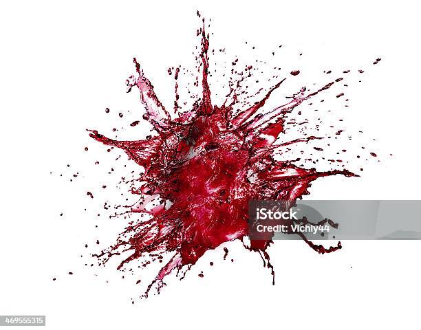 Sangue Splash Isolato - Fotografie stock e altre immagini di Schizzare - Schizzare, Spruzzo, Cola