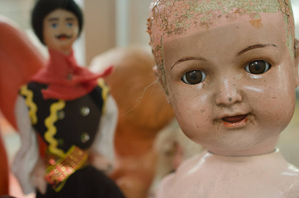 Retro old dolls in the horror mood