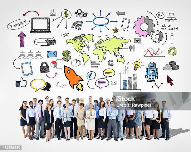 Large Group Of Business Team Stock Photo - Download Image Now - Global Business, Teamwork, Adult