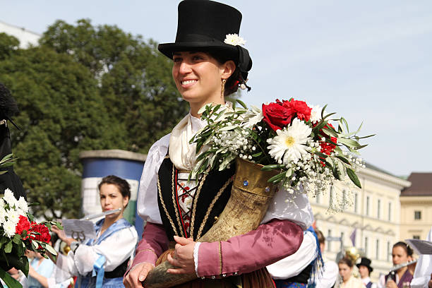 St. PETERSBURG, RUSSIA - JUL 5, 2014: Russian actress in historic costumes having fun on the celebration of birthday of the great Russian writer, Fyodor Dostoevsky