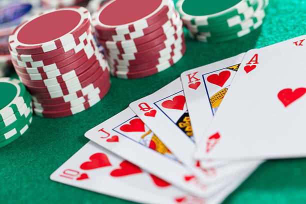 istock Royal Flush On The Green Background 469557944