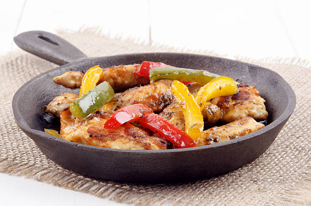 istock grilled chicken fillet strips in a pan 469558124