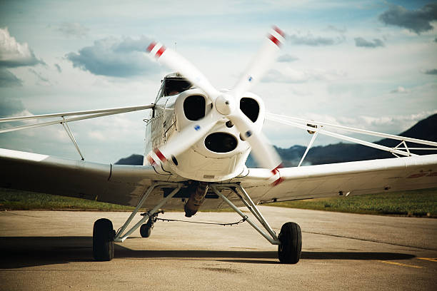 istock Piper pawnee airplane ready to take off 469560717
