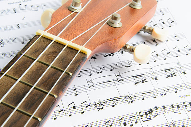 istock Brown Ukulele on Paper Chords 469565585