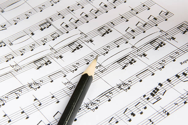 istock flute on sheet music 469565597