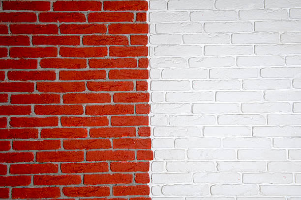 istock Background of red and white  brick wall 469565763