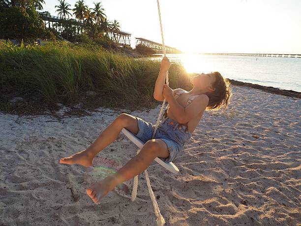 istock Little Boy On Rope Swing 469567588