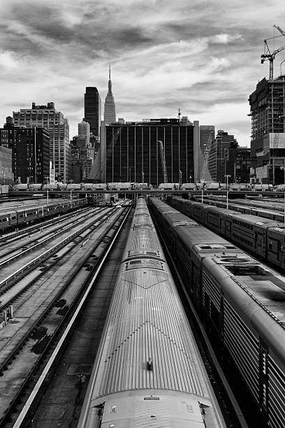 istock Empire State Building Cityscape, West Side Railroad Yards, Manhattan, NYC 469567624
