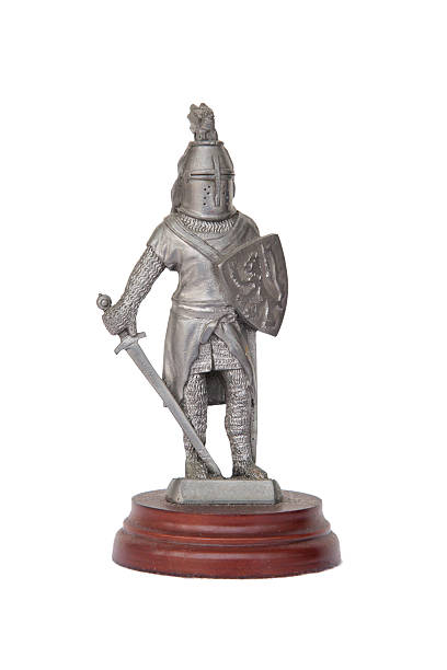 istock Metal knight statuette isolated 469567833