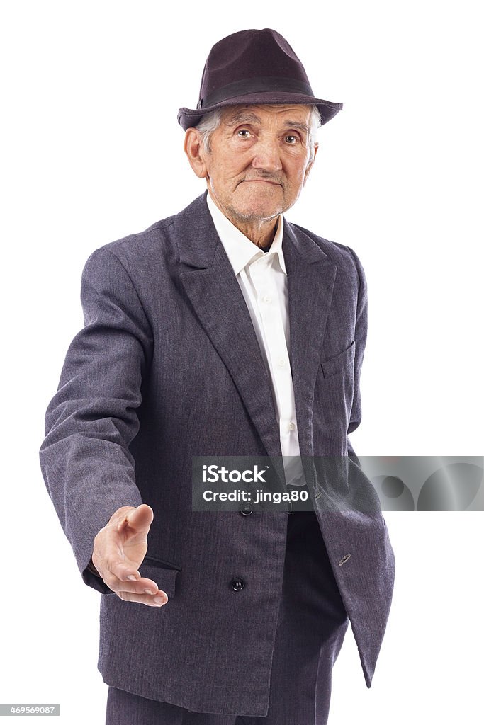 Alter Mann mit ausgestreckten hand für einen Händedruck - Lizenzfrei Abmachung Stock-Foto