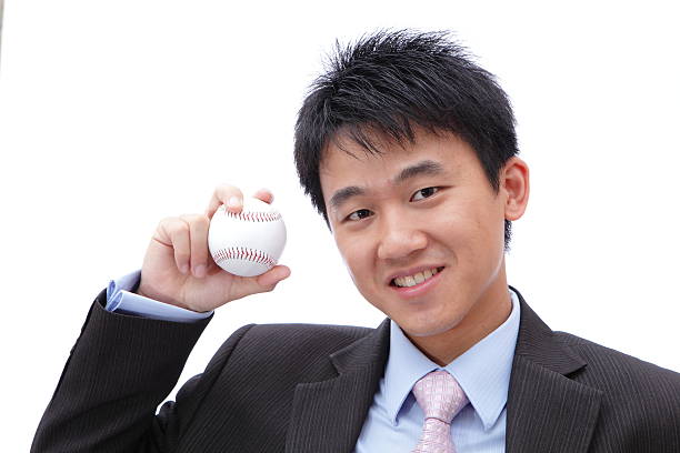 istock Man Take baseball in the hand with smile 469572561