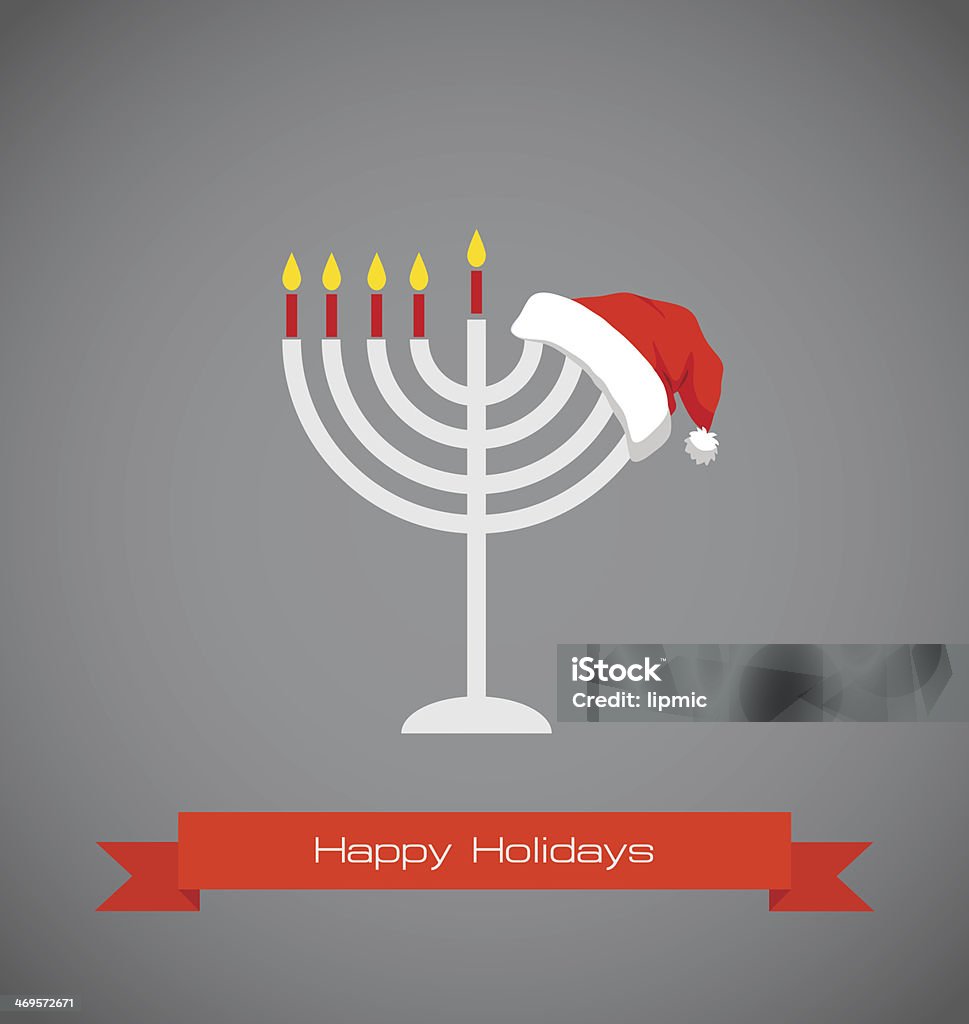 Joyeux Noël et heureux Hanoukka - clipart vectoriel de Hanoukka libre de droits