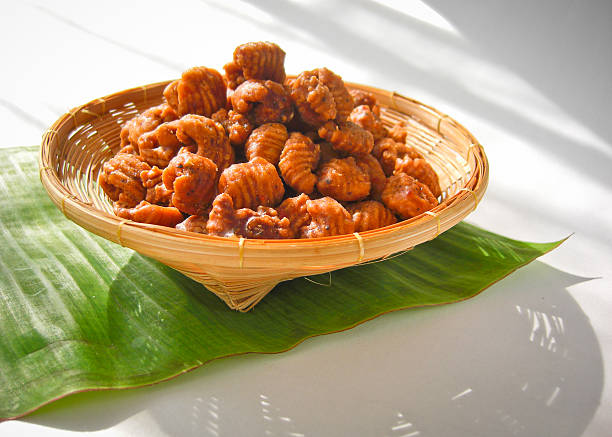 istock thai dessert called krong-krang-krob .or crispy pastry. 469572907