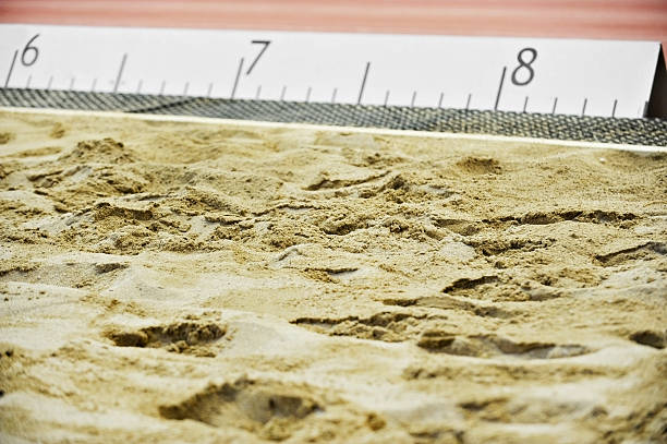 Athletics sand pit stock photo