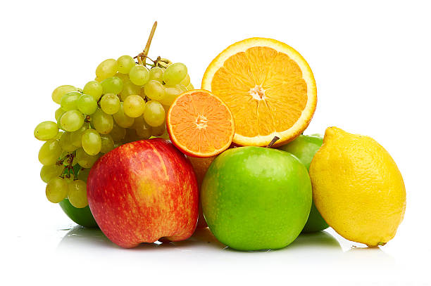 istock Composition with fruits isolated on a white 469575809