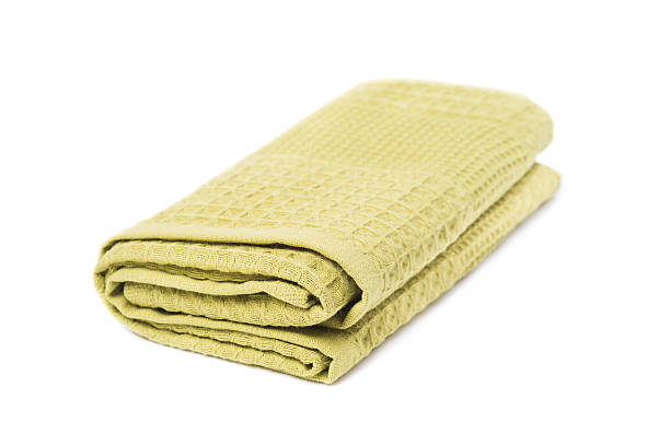 istock Green napkin, isolated on white background 469576989