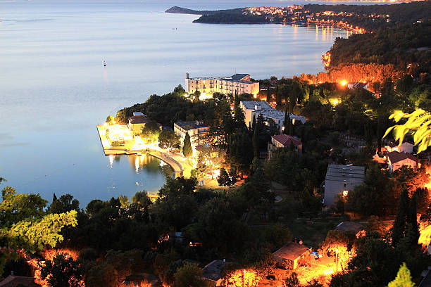 istock Coastal town of Omisalj aerial view 469577247