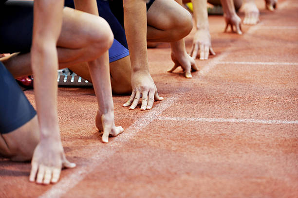 Athletes at the sprint start line