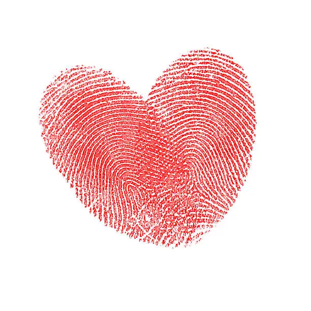 A couple's thumbprints made into a heart shape to symbolize love and unity.