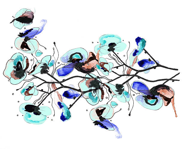 istock Beautiful flower, watercolor fashion illustration 469581742