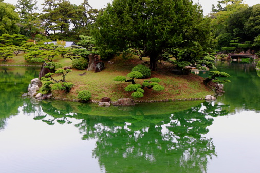 Scenic view of lake against sky during morning