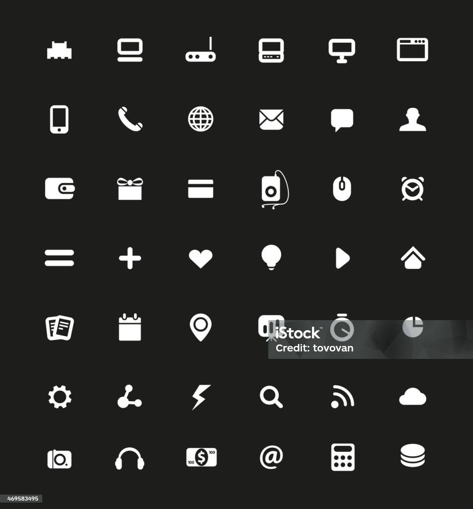 Pictogram Navigation Examples Simple White Web Navigation Pictograms Stock Illustration - Download ...