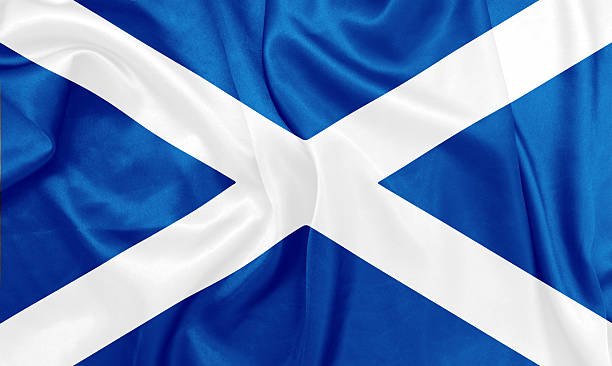 istock Scotland - Waving national flag on silk texture 469584890