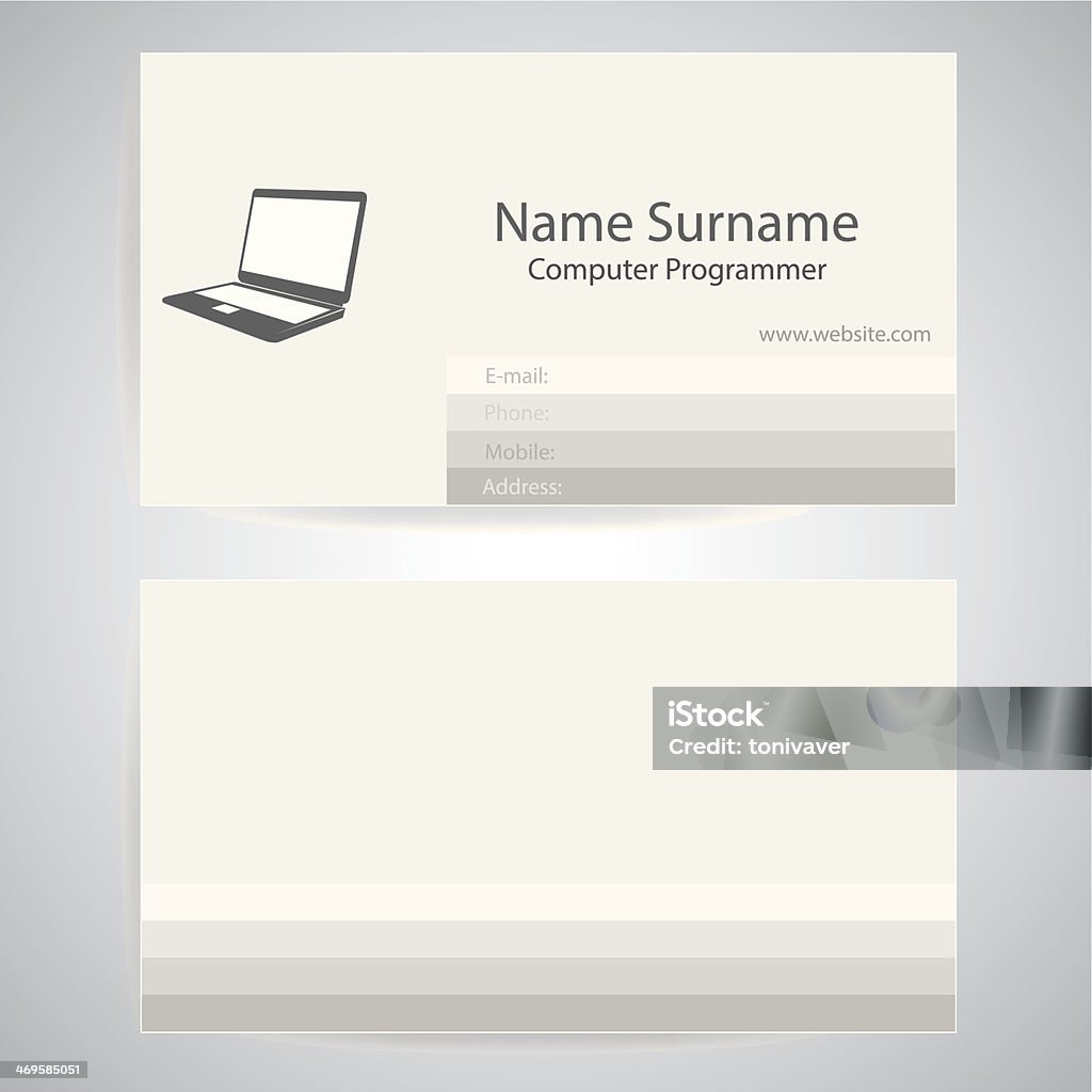 Calling Card Of Computer Programmer Stock Illustration - Download Image ...