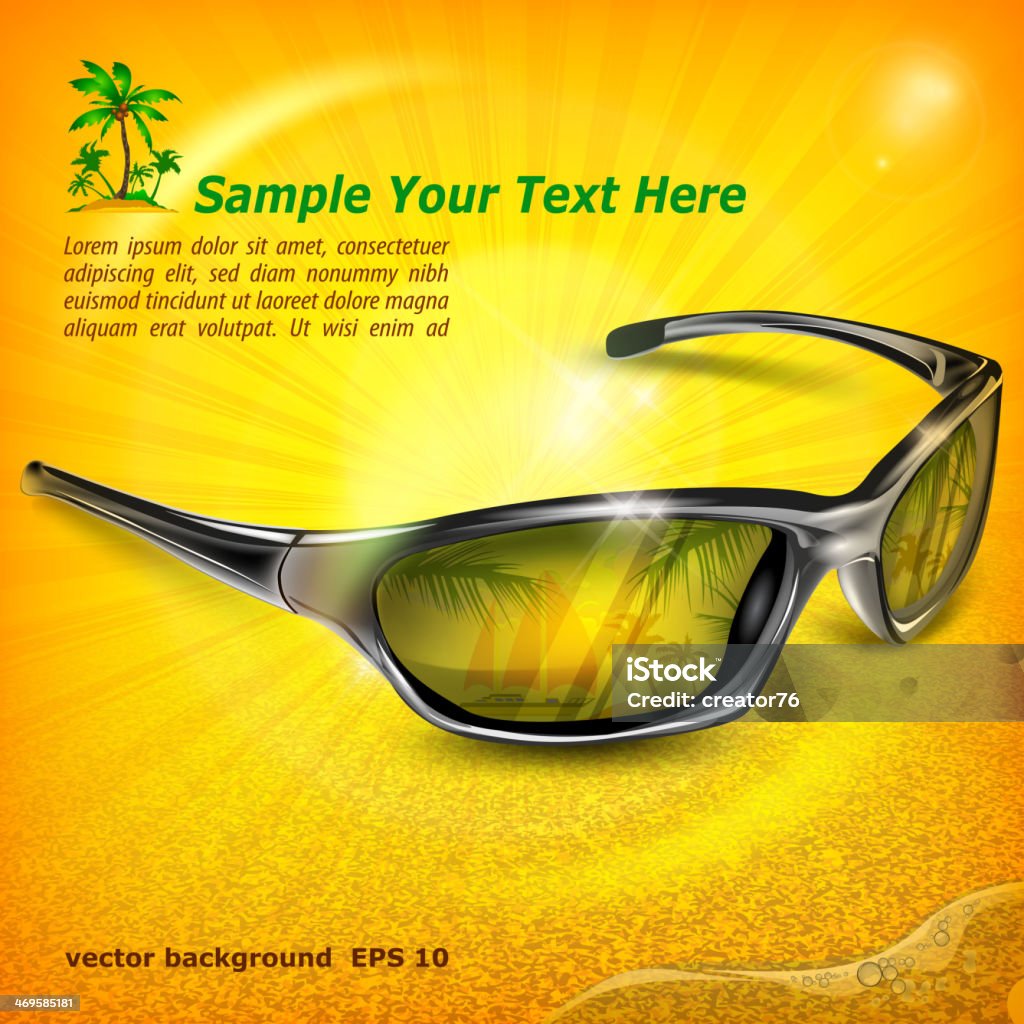 Солнцезащитные очки с отражением на желтый - Векторная графика Без людей роялти-фри