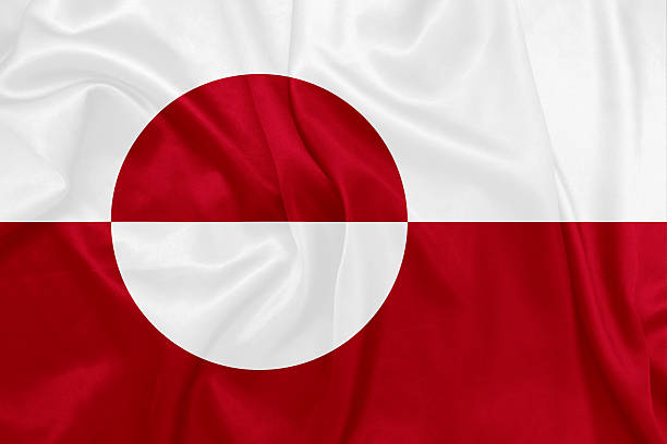 istock Greenland - Waving national flag on silk texture 469585252