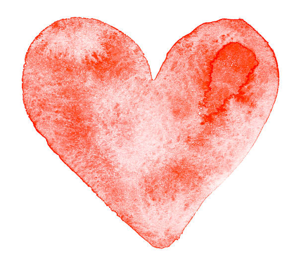 istock Watercolor painted red heart 469586753