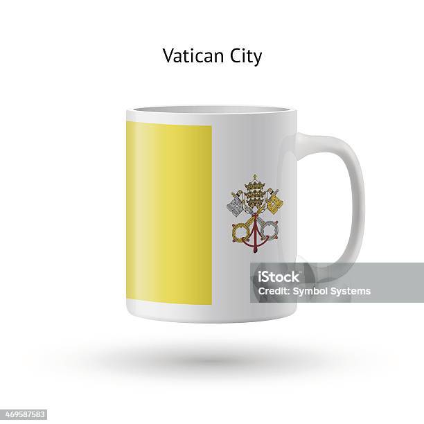 Ilustración de Bandera De La Ciudad Del Vaticano Souvenir Taza Sobre Fondo Blanco y más Vectores Libres de Derechos de Autoridad