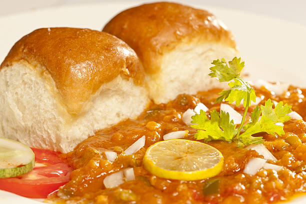 Pav Bhaji - Indian snack made of vegetables stock photo