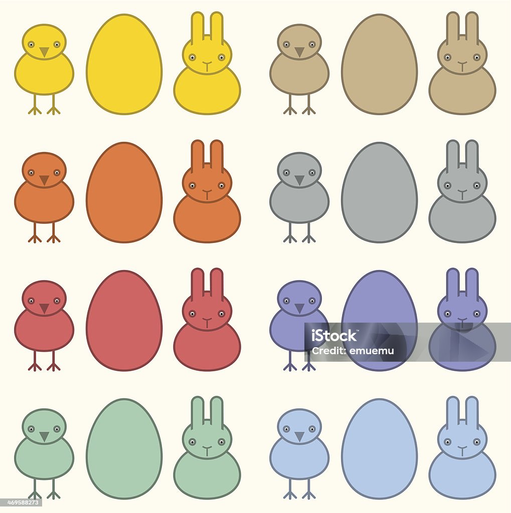Easter wallpaper Seamless Easter background in pastel colors, bunny, chicken and egg, vector illustration Animal stock vector