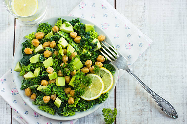 istock Salad with savoy cabbage, avocado and chickpeas 469588504