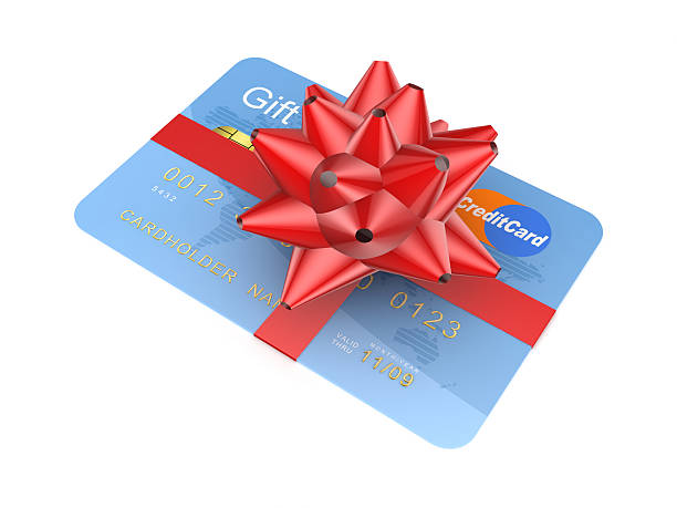 istock Credit card decorated with a red ribbon. 469588805