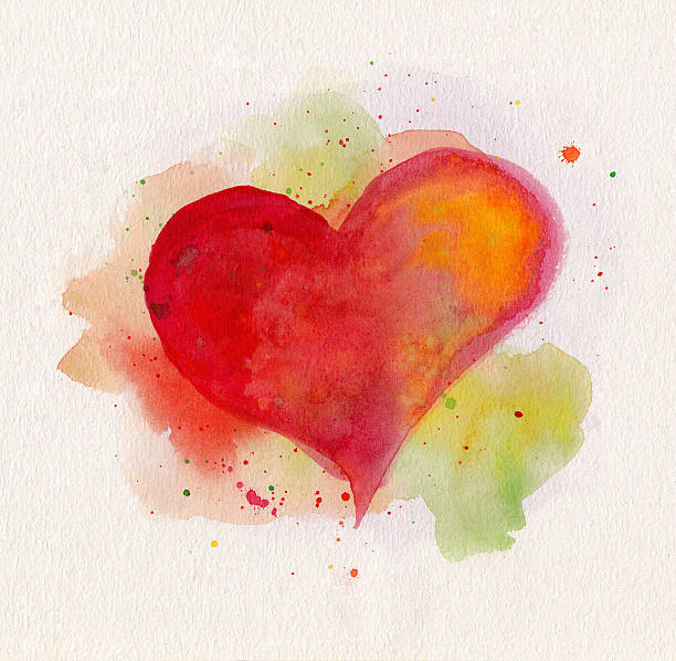 Watercolor heart stock photo